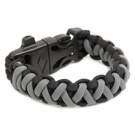 Браслет из паракорда, плетение "Соломон" со свистком и огнивом