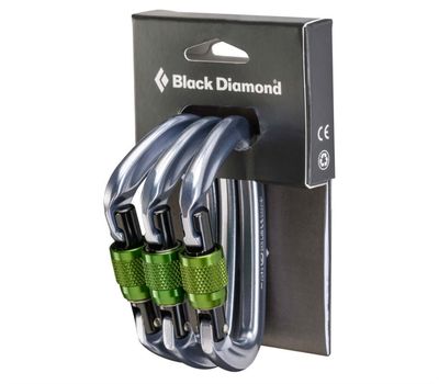Набор карабинов Black Diamond HARD POSITRON SCREWGATE 3 PACK кейлок с муфтой 3 шт