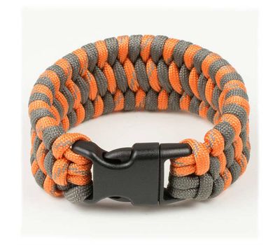 Браслет выживания, плетение "Трилобит" Серо-оранжевый