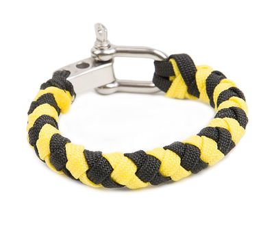 Браслет выживания, плетение "Плетенка" на D-образной застежке с регулируемым язычком