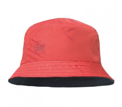 Панама BUFF TRAVEL BUCKET HAT collage red/black