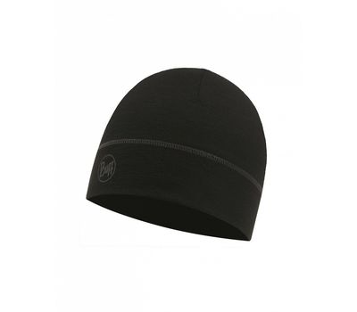 BUFF LIGHTWEIGHT MERINO WOOL 1 LAYER HAT solid black