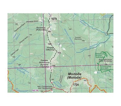 Туристическая карта Карпат Стежкы и мапы "Западные Горганы" ламинированная