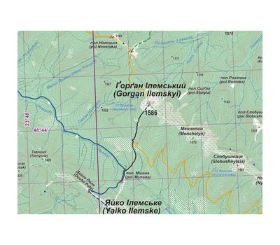 Туристическая карта Карпат Стежкы и мапы "Западные Горганы" ламинированная