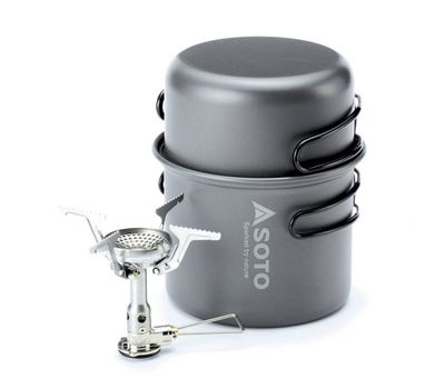 Горелка газовая SOTO AMICUS without Stealth Igniter + Cook Set Combo