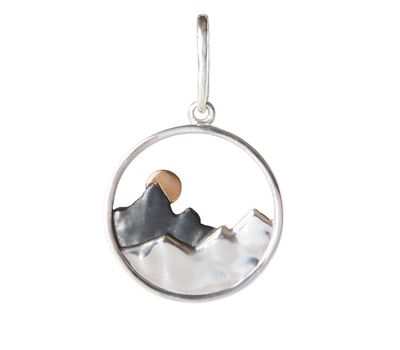 Кулон "Закат в горах" подарок для туриста, альпиниста