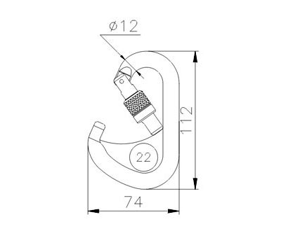 Карабин стальной 3C4560A грушевид.