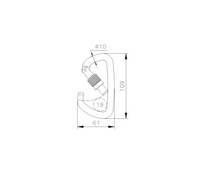 Карабин стальной 3C4760A трапеция key lock